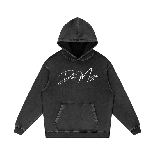 BLACK Acid Wash Oversize BIG DON MEGA Hoodie