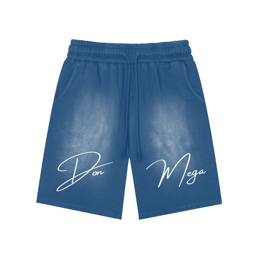 blue don mega  faded shorts