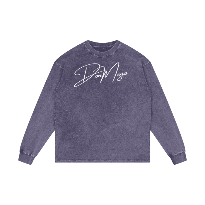 purple Acid Wash don mega Long Sleeve T-Shirt