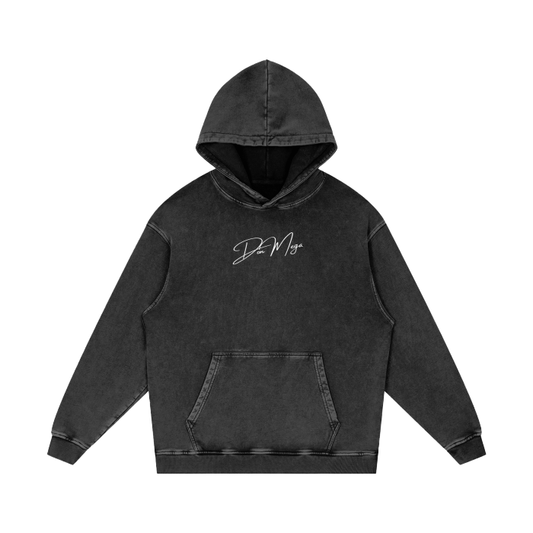 black Acid Wash Oversize don mega Hoodie