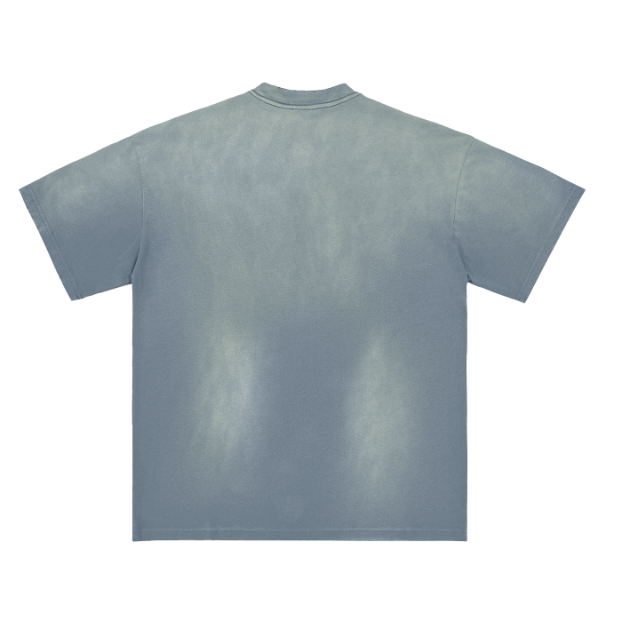 blue Monkey Washed Distressed don mega T-Shirt