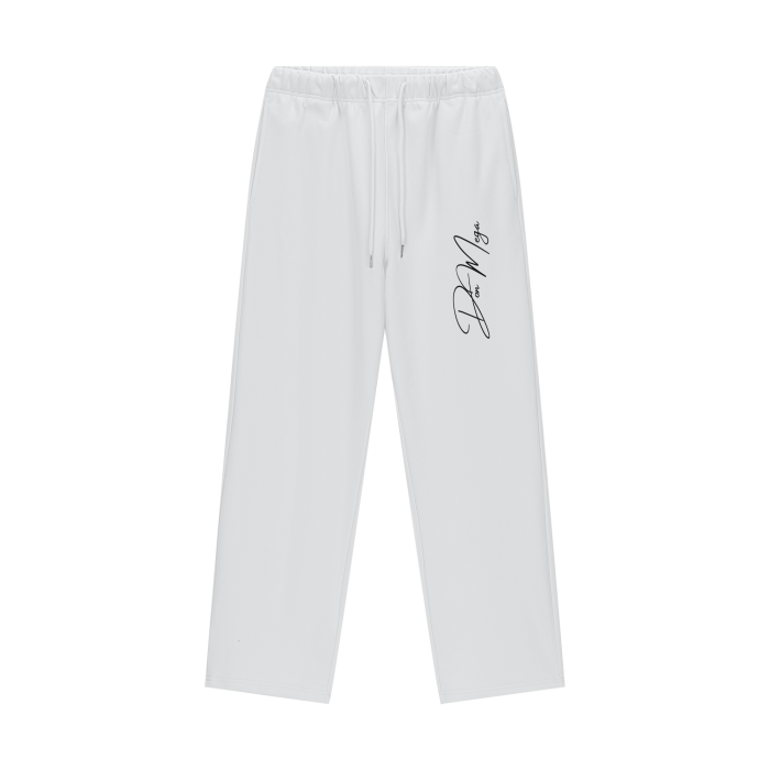 WHITE Fleece Lined Straight Leg Pants DON MEGA