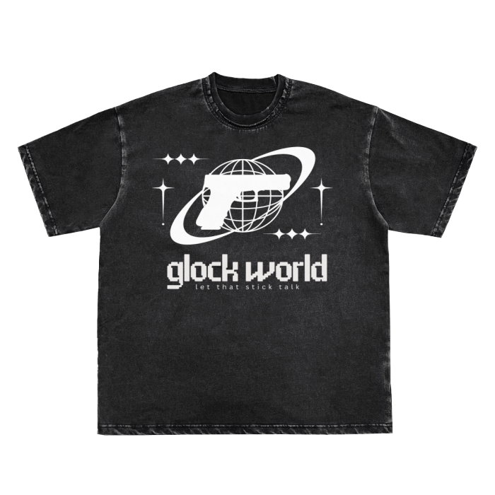 black Vintage Washed glockworld T-Shirt