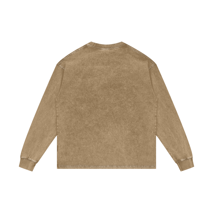 tan Acid Wash don mega Long Sleeve T-Shirt