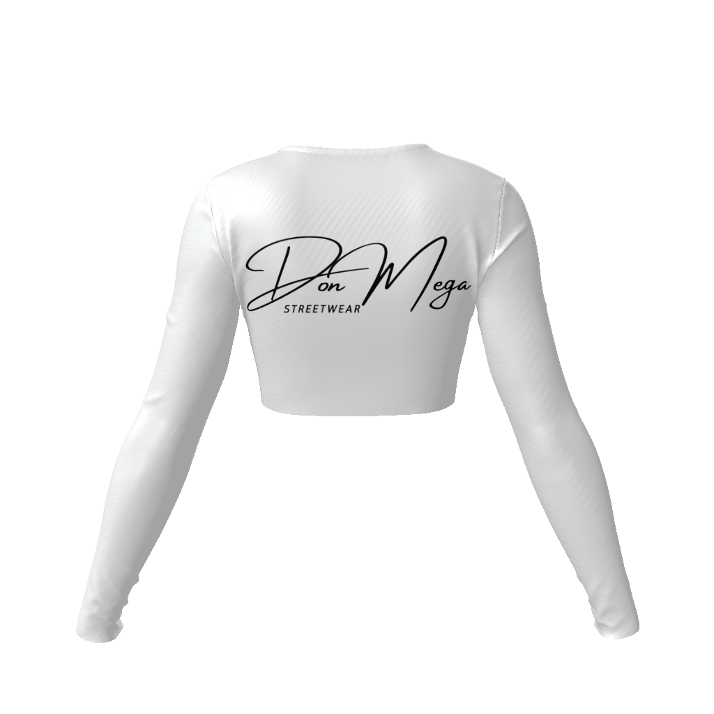 DON MEGA ROSE Women's Long Sleeve Crop Top