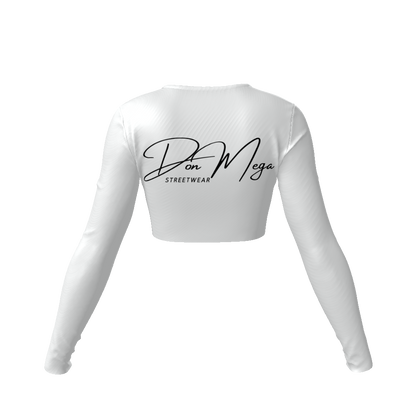 DON MEGA ROSE Women's Long Sleeve Crop Top