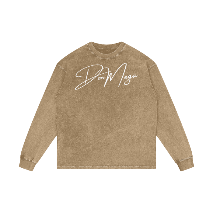 tan Acid Wash don mega Long Sleeve T-Shirt