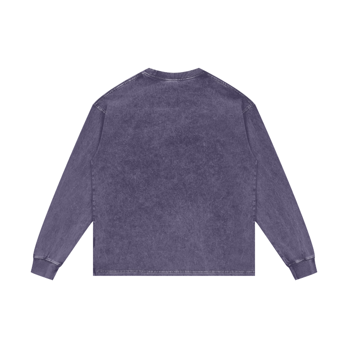 purple Acid Wash don mega Long Sleeve T-Shirt