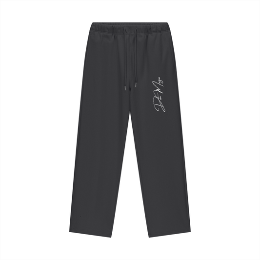 BLACK Fleece Lined Straight Leg Pants DON MEGA