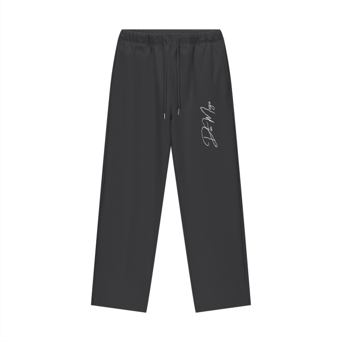 BLACK Fleece Lined Straight Leg Pants DON MEGA