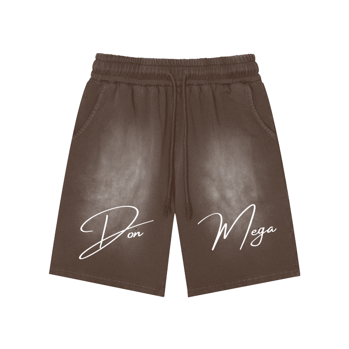 brown don mega faded shorts