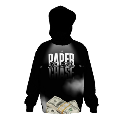 PAPER CHASE BLACK Drop Shoulder Oversized Hoodie