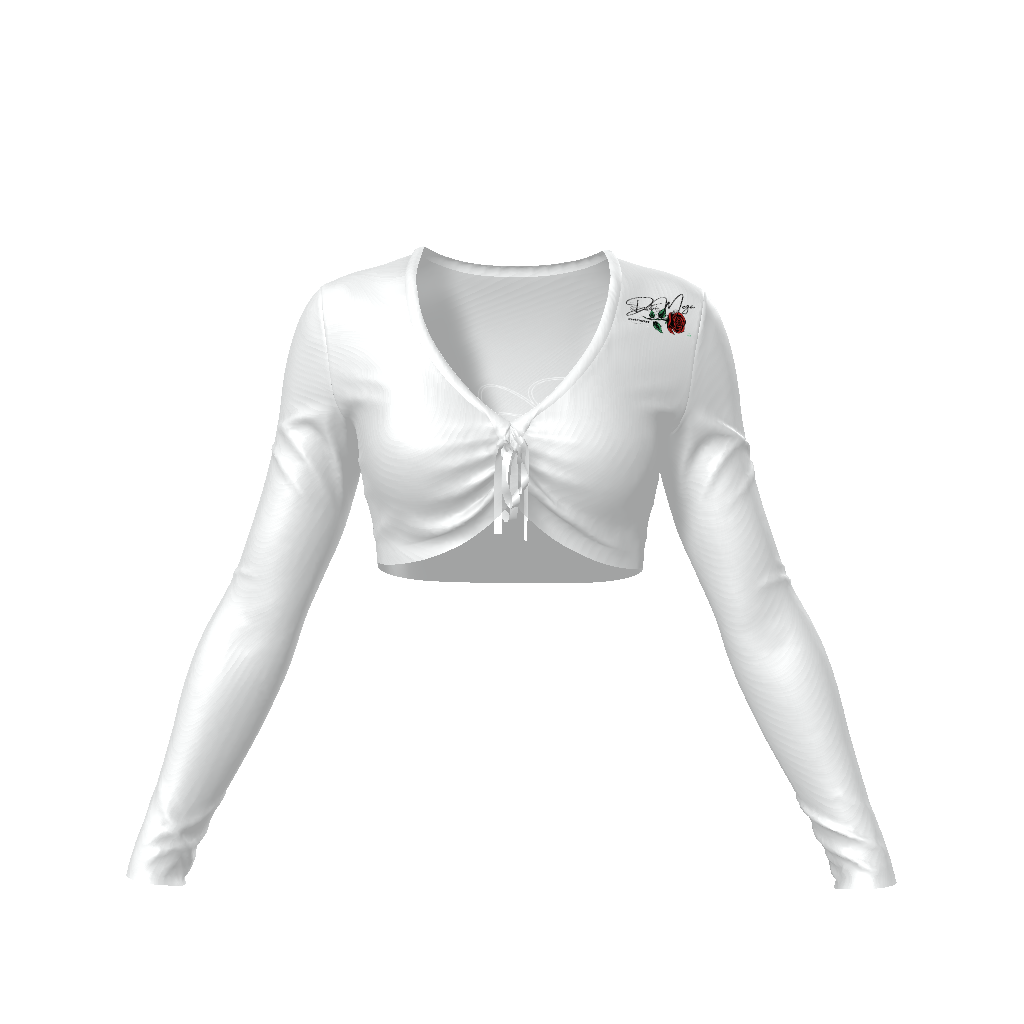 DON MEGA ROSE Women's Long Sleeve Crop Top