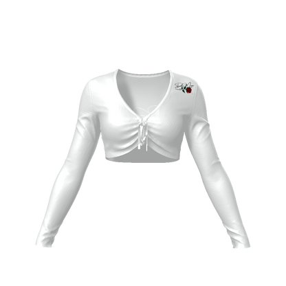 DON MEGA ROSE Women's Long Sleeve Crop Top