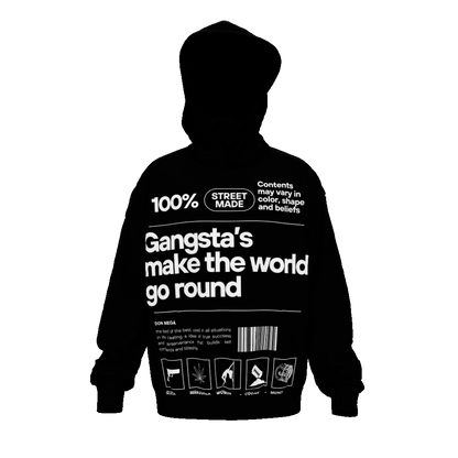 GANGSTERS MAKE THE WORLD GO ROUND BLACK Unisex Drop Shoulder Oversized Hoodie